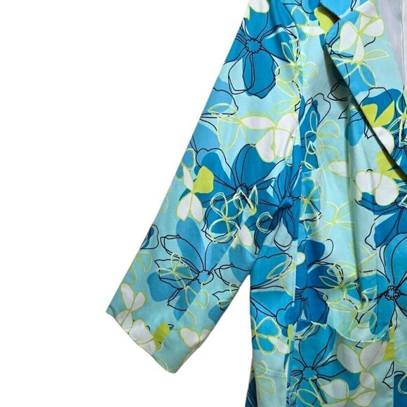 Maggie Barnes Petites Blue Floral Oversize Single Breasted Blazer Jacker Sz 16WP - Picture 6 of 10